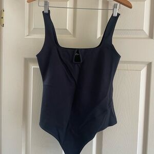 Black bodysuit with cute neckline detail